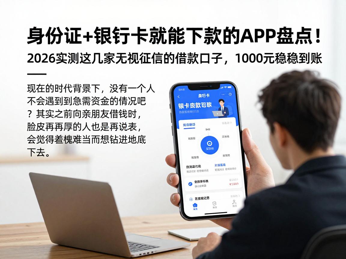 身份证+银行卡就能下款的APP盘点！2026实测这几家无视征信的借款口子，1000元稳稳到账