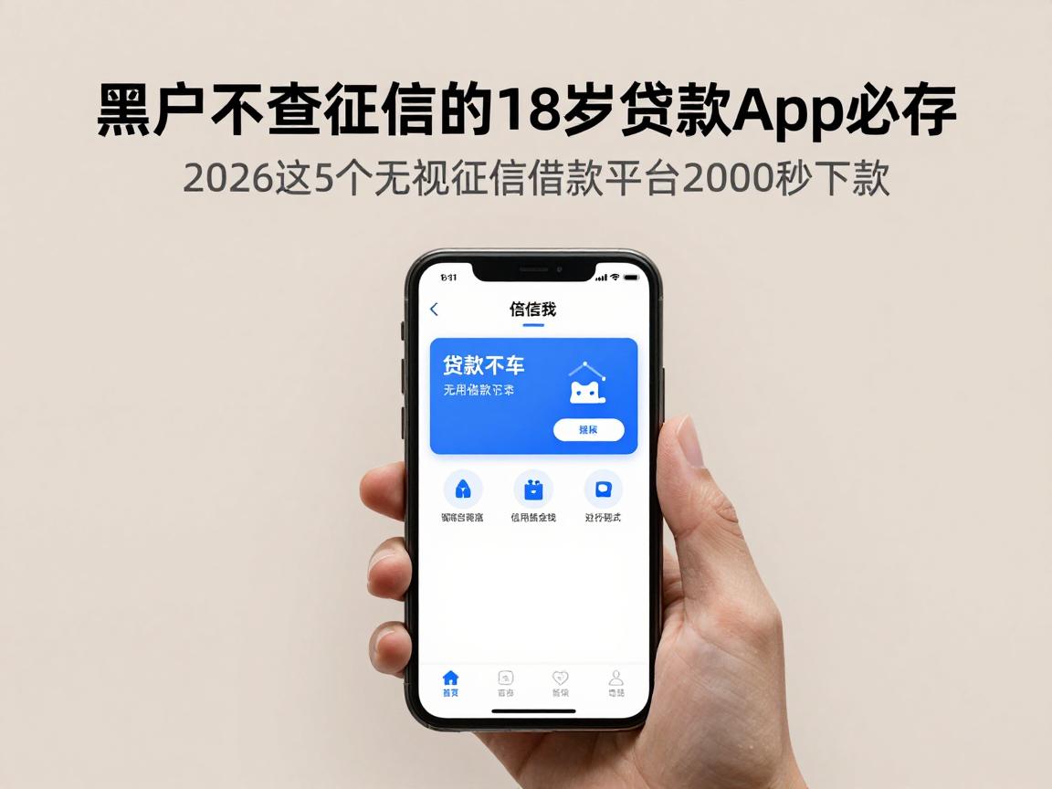 黑户不查征信的18岁贷款app必存！2026这5个无视征信借款平台2000秒下款
