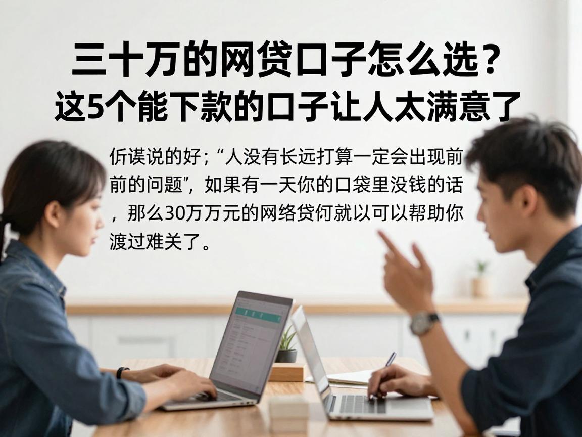 三十万的网贷口子怎么选？这5个能下款的口子让人太满意了