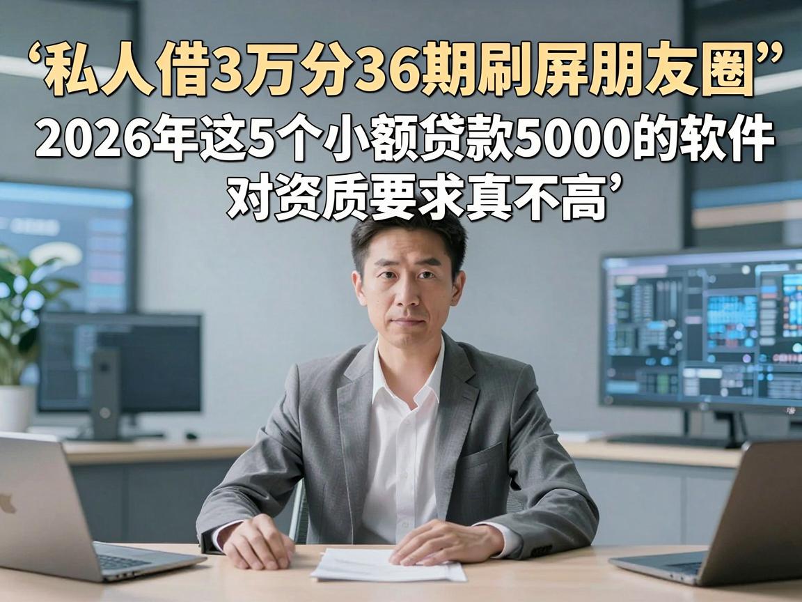 私人借3万分36期刷屏朋友圈，2026年这5个小额贷款5000的软件对资质要求真不高