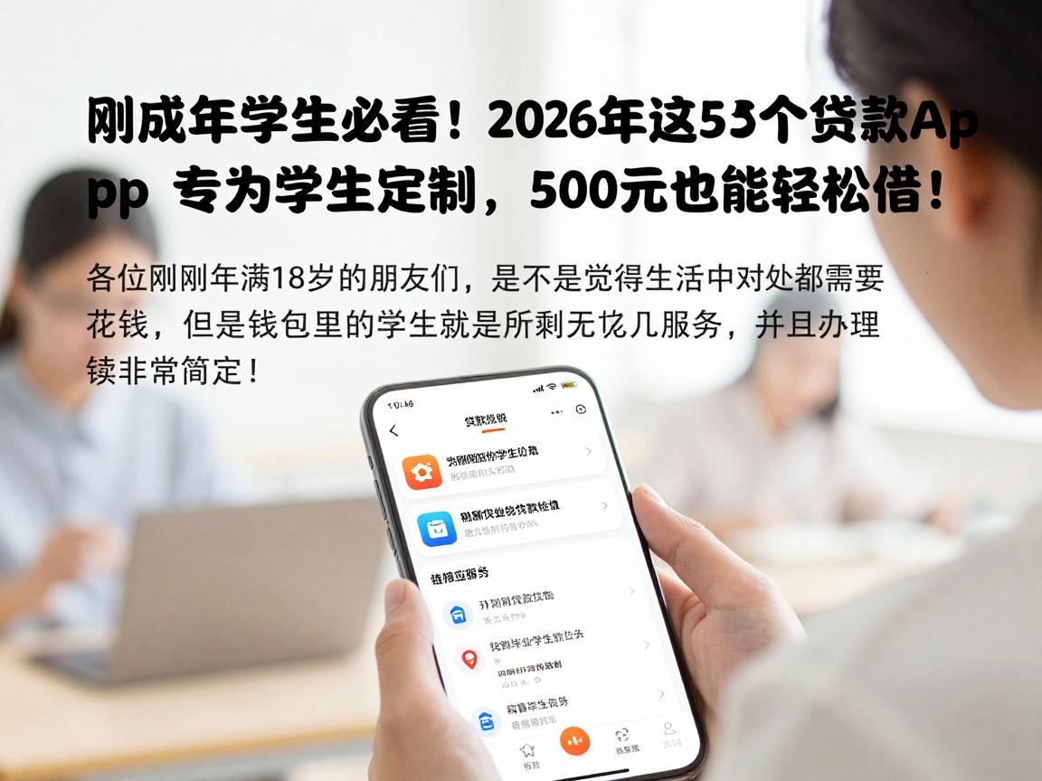 刚成年学生必看！2026年这5个贷款App，专为学生定制，500元也能轻松借！