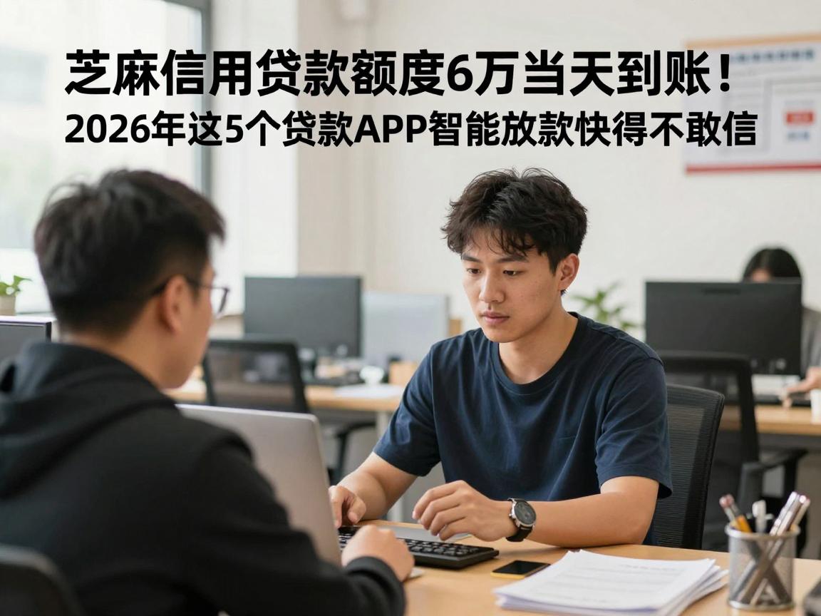 芝麻信用贷款额度6万当天到账！2026年这5个贷款APP智能放款快得不敢信