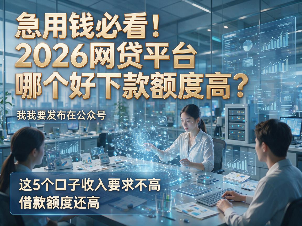 急用钱必看！2026网贷平台哪个好下款额度高？这5个口子收入要求不高、借款额度还高