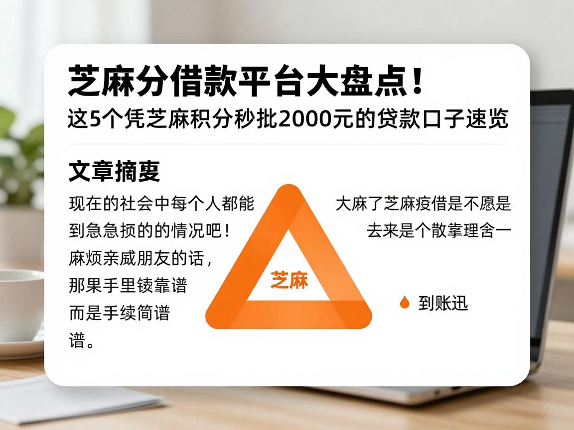 芝麻分借款平台大盘点！这5个凭芝麻积分秒批2000元的贷款口子速览