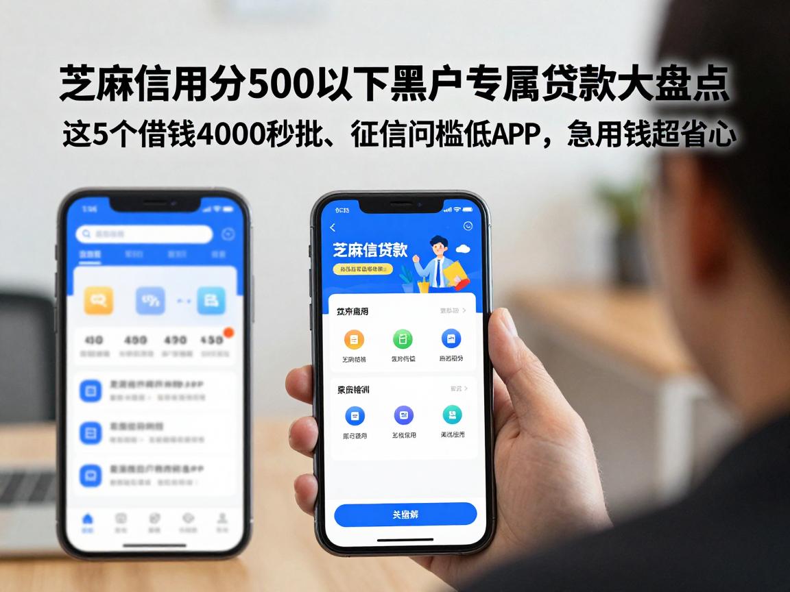 芝麻信用分500以下黑户专属贷款大盘点：这5个借钱4000秒批、征信门槛低APP，急用钱超省心