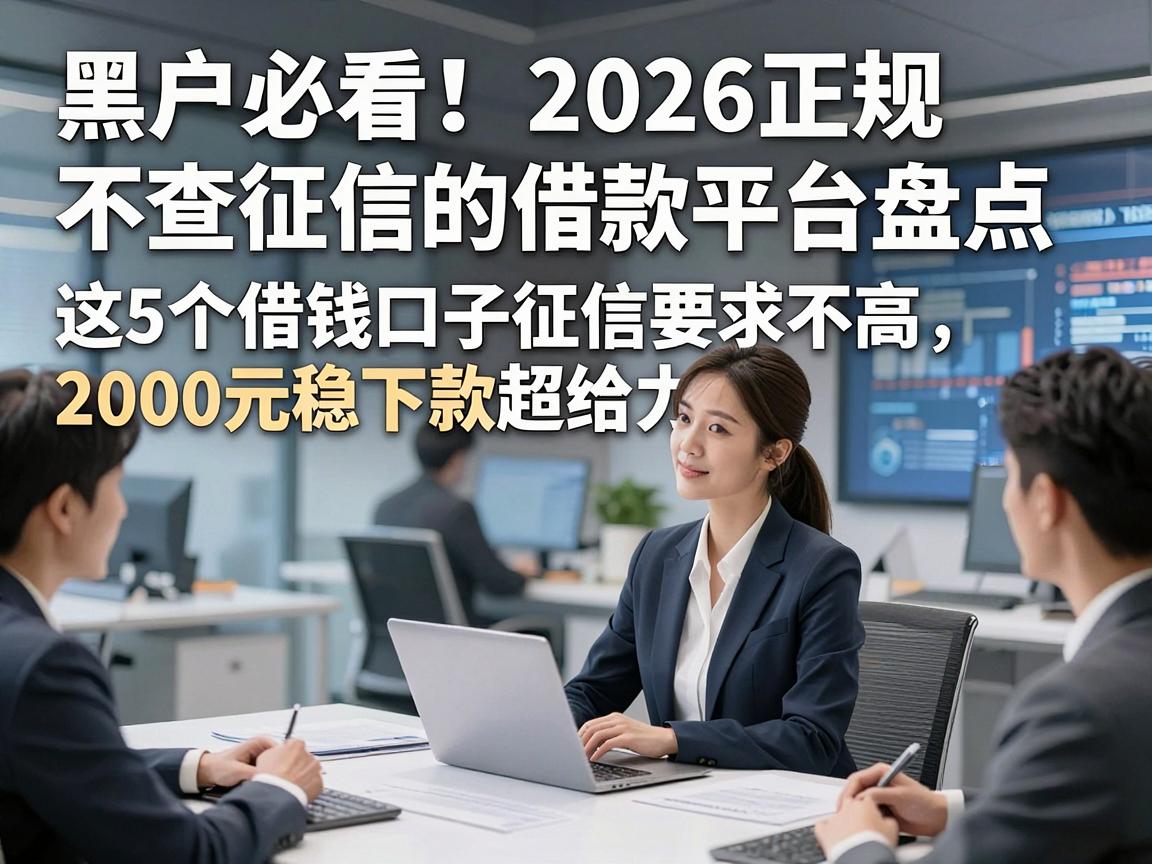 黑户必看！2026正规不查征信的借款平台盘点，这5个借钱口子征信要求不高，2000元稳下款超给力