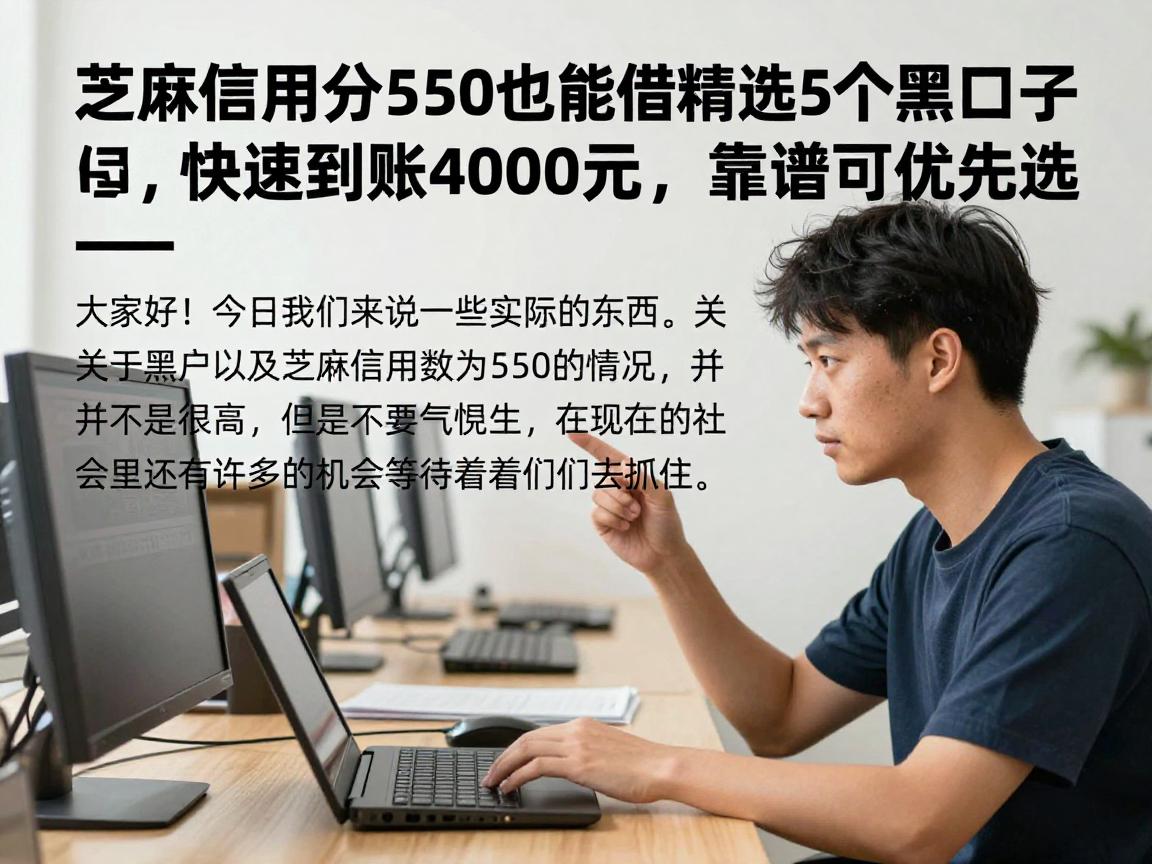 芝麻信用分550也能借!精选5个黑户口子,快速到账4000元,靠谱可优先选