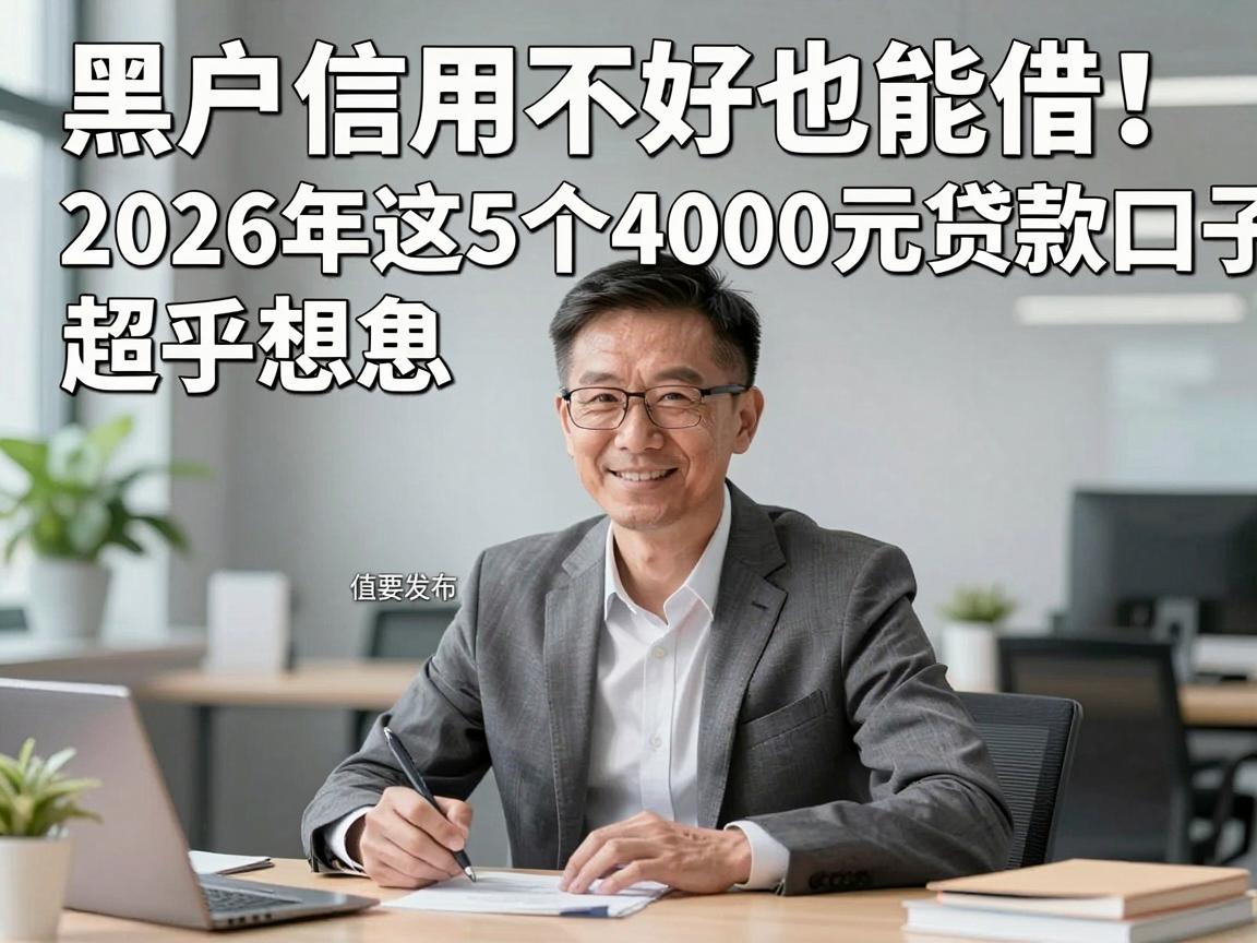 黑户信用不好也能借！2026年这5个4000元贷款口子超乎想象，值得常选