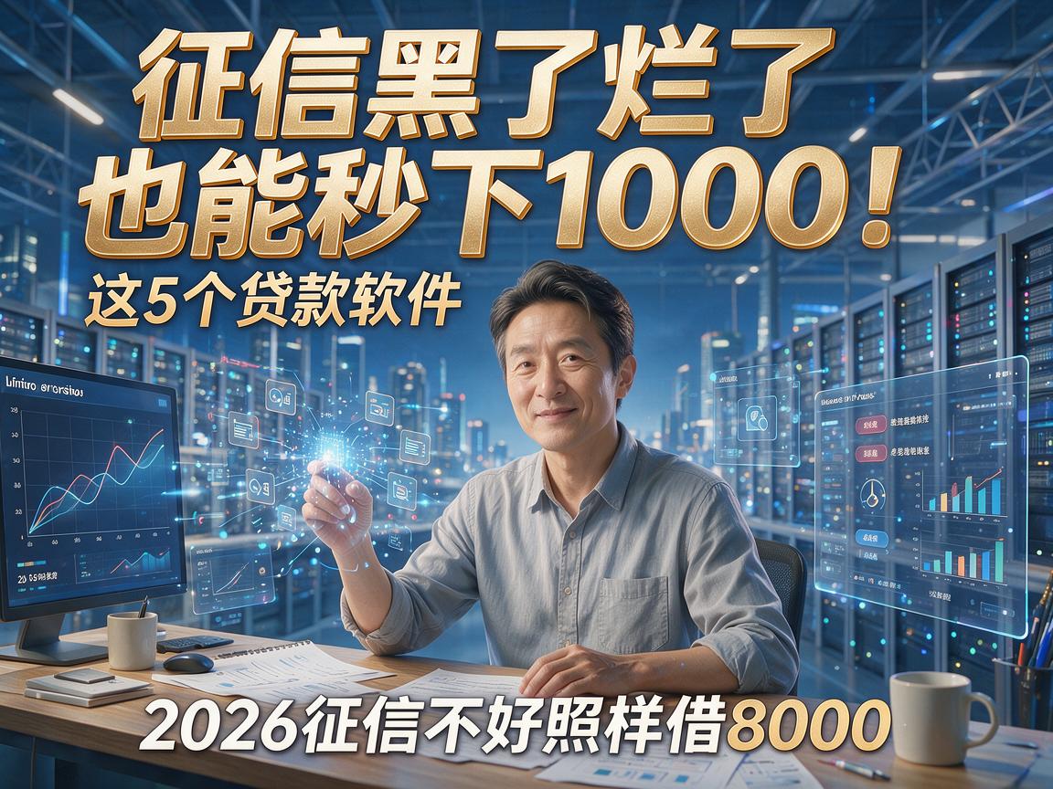 征信黑了烂了也能秒下1000！这5个贷款软件2026征信不好照样借8000