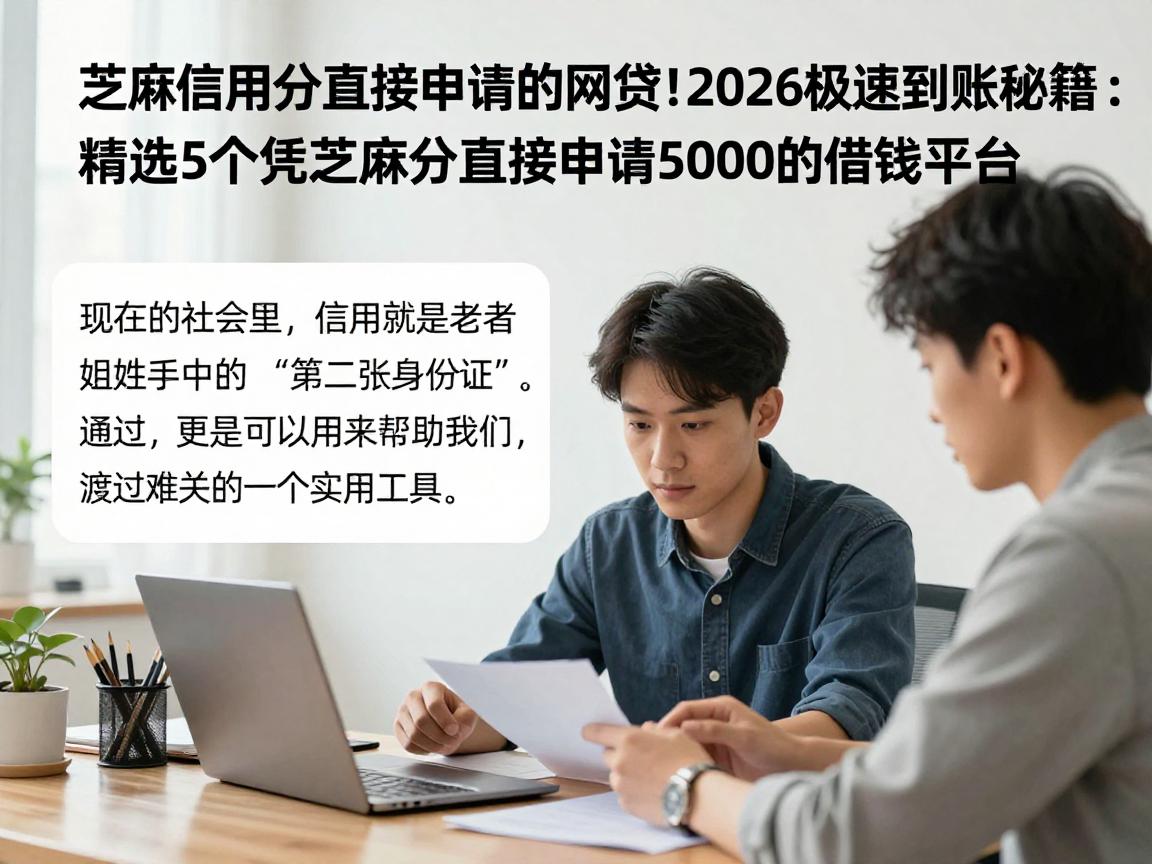 芝麻信用分直接申请的网贷！2026极速到账秘籍：精选5个凭芝麻分直接申请5000的借钱平台