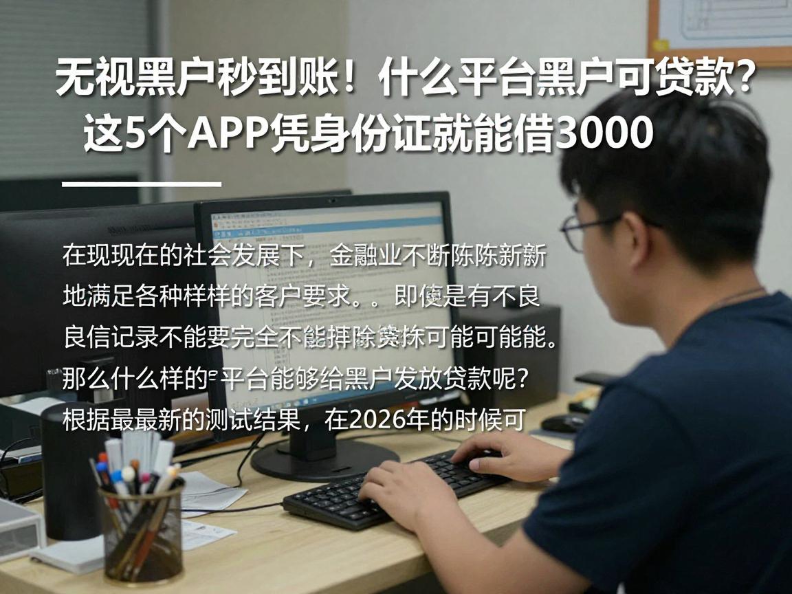 无视黑户秒到账！什么平台黑户可贷款？这5个APP凭身份证就能借3000