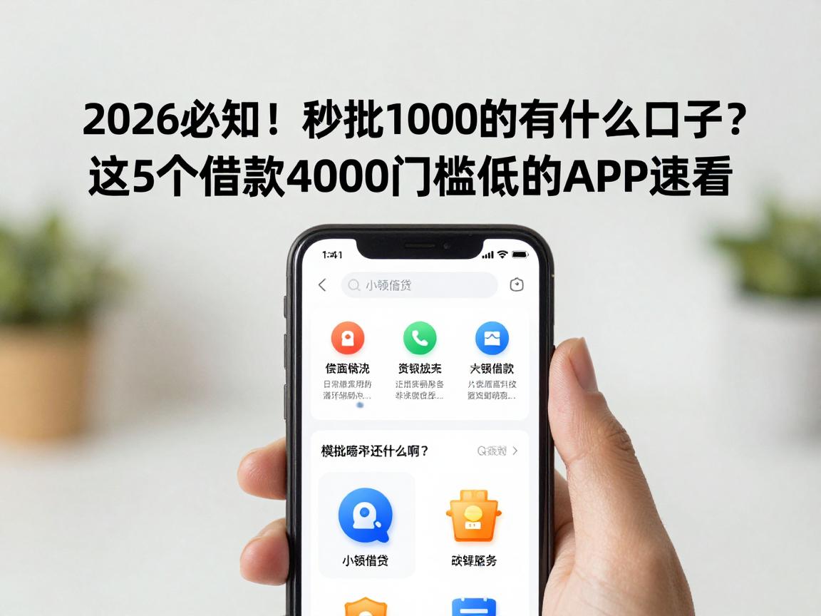 2026必知！秒批1000的有什么口子？这5个借款4000门槛低的APP速看