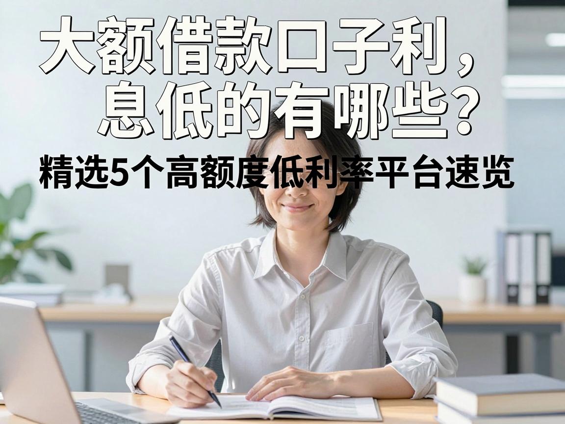 大额借款口子利息低的有哪些？精选5个高额度低利率平台速览！