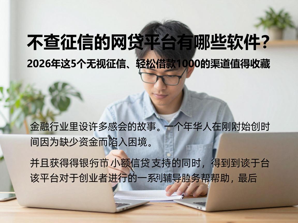 不查征信的网贷平台有哪些软件？2026年这5个无视征信、轻松借款1000的渠道值得收藏