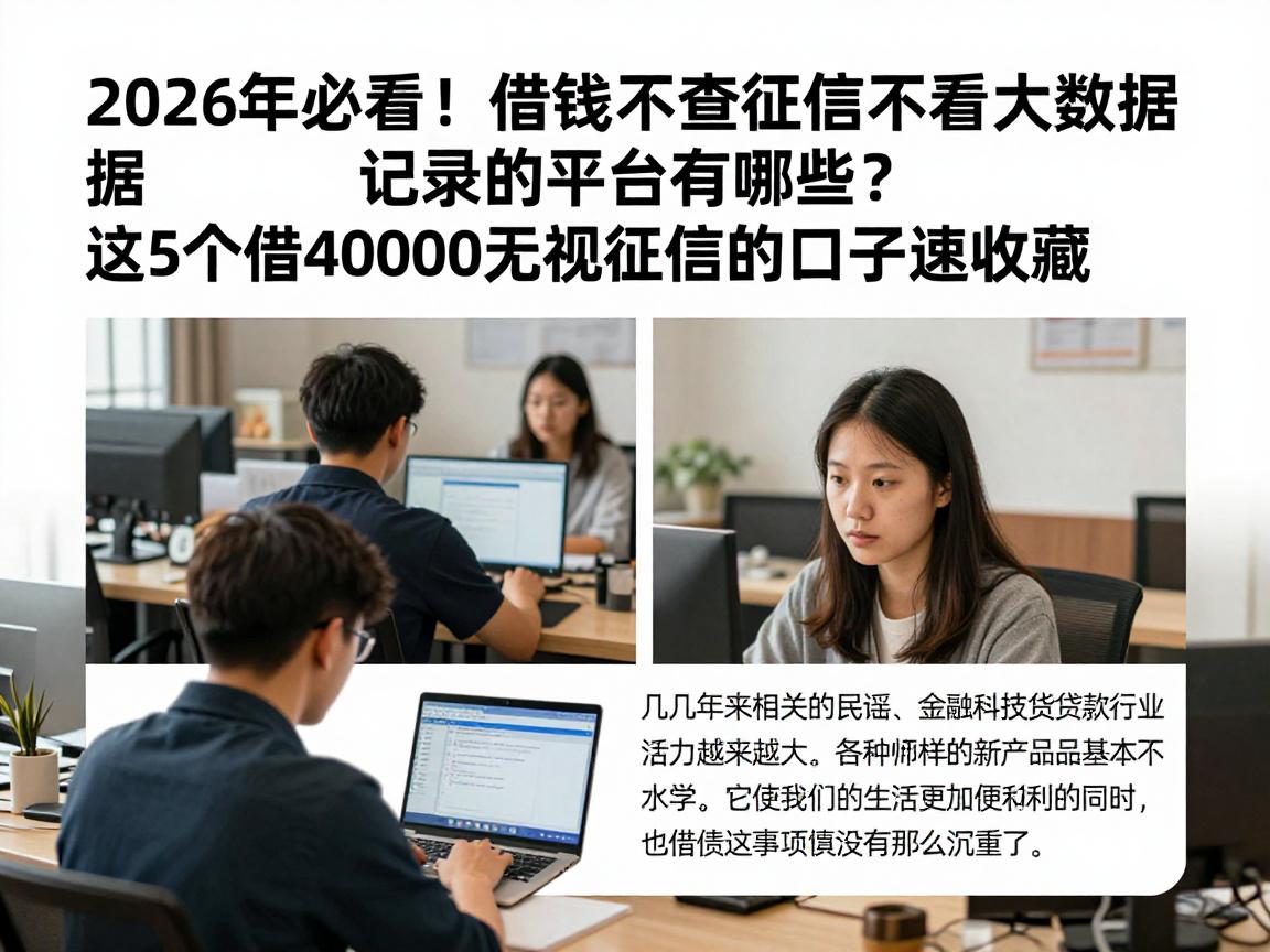 2026年必看！借钱不查征信不看大数据记录的平台有哪些？这5个借40000无视征信的口子速收藏