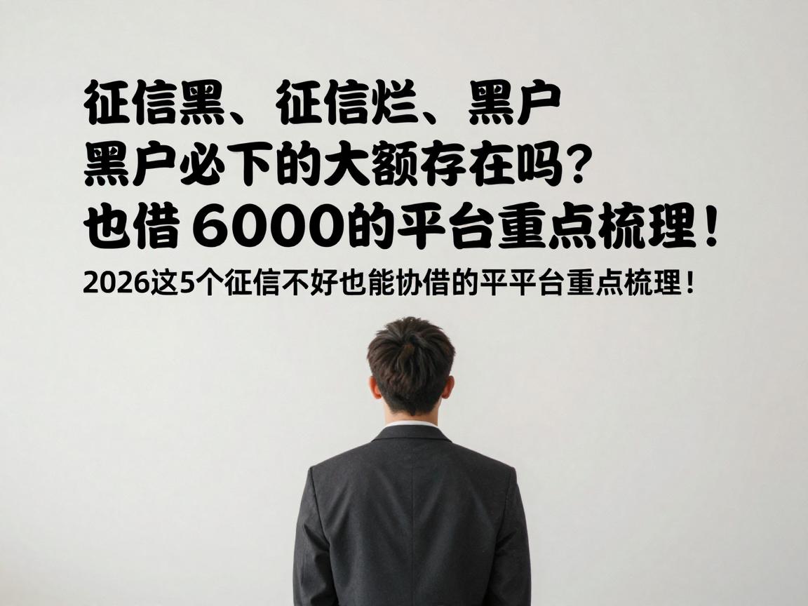 征信黑、征信烂、黑户必下的大额网贷真存在吗？2026这5个征信不好也能借6000的平台重点梳理！
