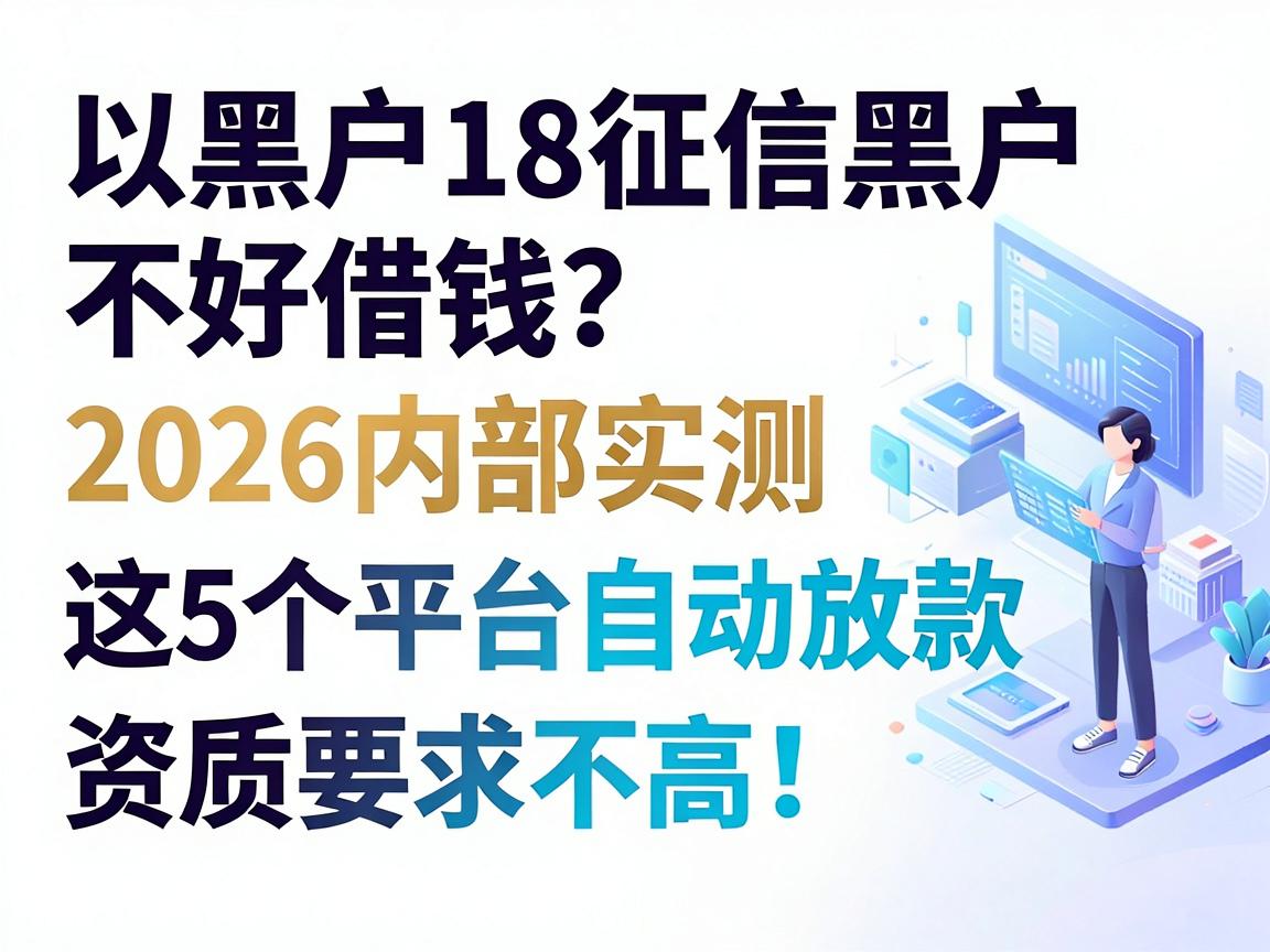 黑户18征信黑户不好借钱？2026内部实测这5个平台自动放款，资质要求不高！