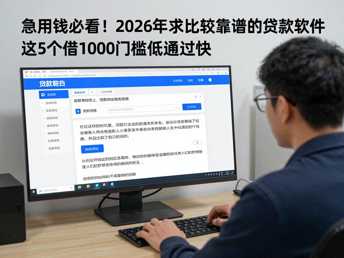 急用钱必看!2026年求比较靠谱的贷款软件,这5个借1000门槛低通过快