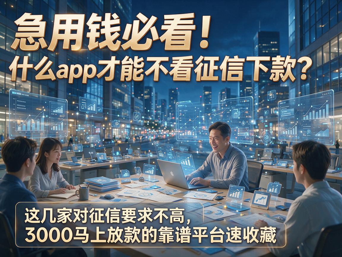 急用钱必看！什么app才能不看征信下款？这几家对征信要求不高，3000马上放款的靠谱平台速收藏