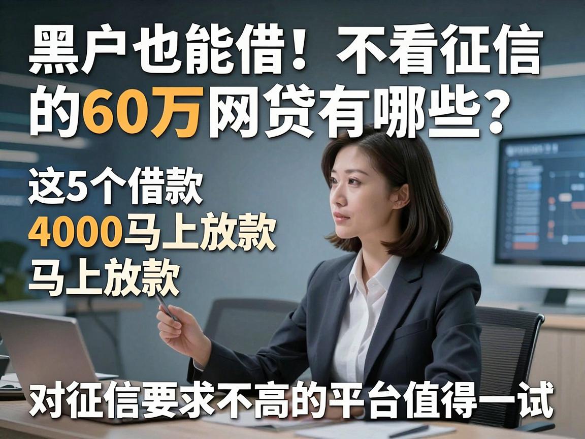 黑户也能借！不看征信的60万网贷有哪些？这5个借款4000马上放款、对征信要求不高的平台值得一试
