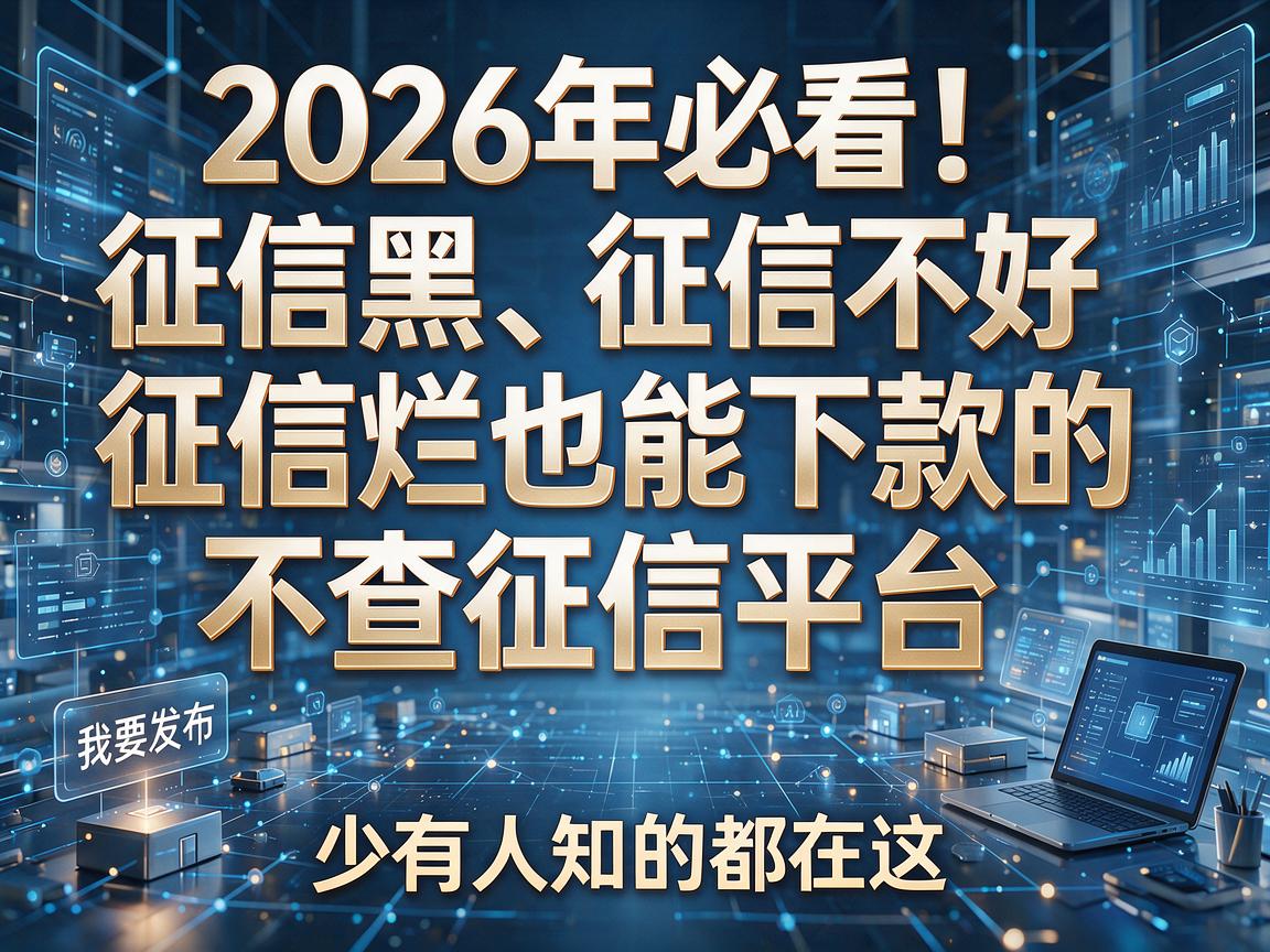2026年必看！征信黑、征信不好、征信烂也能下款的不查征信平台，少有人知的都在这篇！