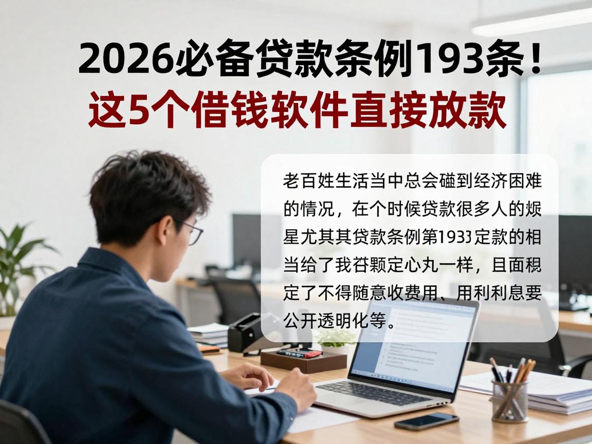 2026必备贷款条例193条！这5个借钱软件直接放款