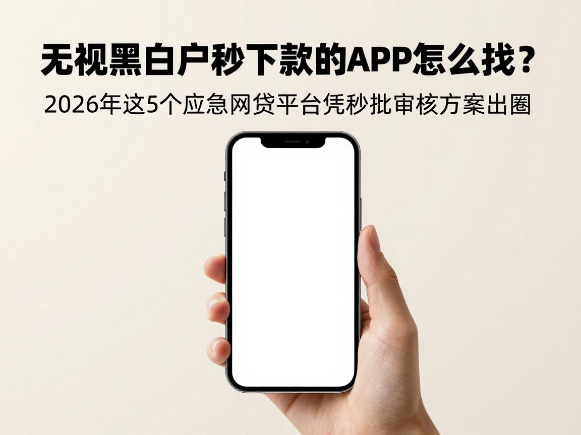 无视黑白户秒下款的APP怎么找？2026年这5个应急网贷平台凭秒批审核方案出圈
