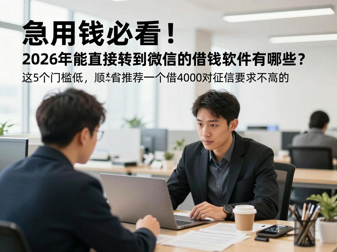 急用钱必看！2026年能直接转到微信的借钱软件有哪些？这5个门槛低，顺带推荐一个借4000对征信要求不高的