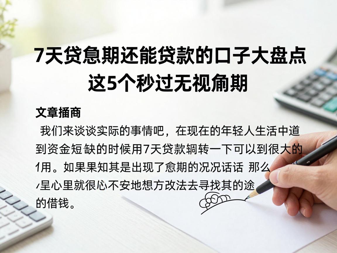 逾期必看！7天贷逾期还能贷款的口子大盘点，这5个秒过无视逾期