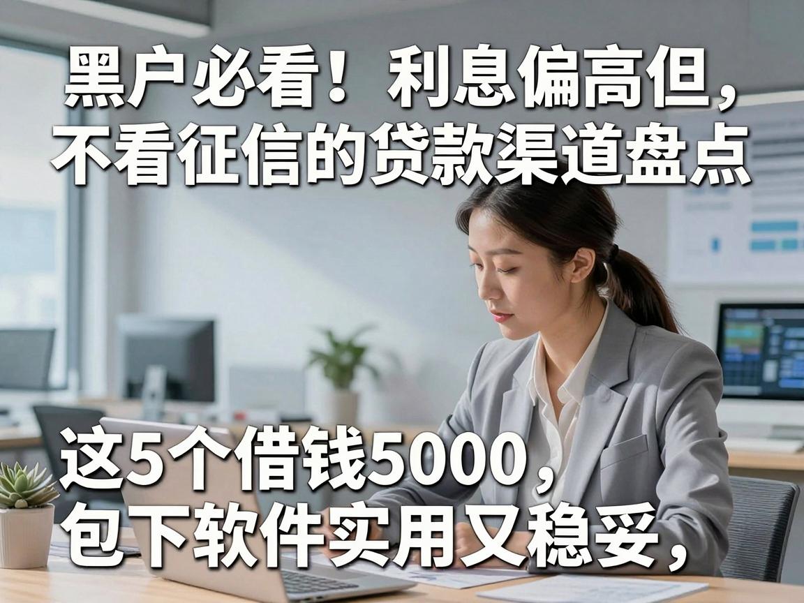黑户必看！利息偏高但不看征信的贷款渠道盘点，这5个借钱5000包下软件实用又稳妥