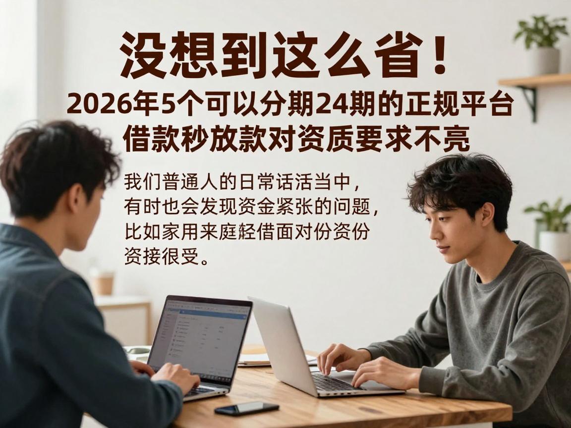 没想到这么省！2026年5个可以分期24期的正规平台，借款秒放款对资质要求不高