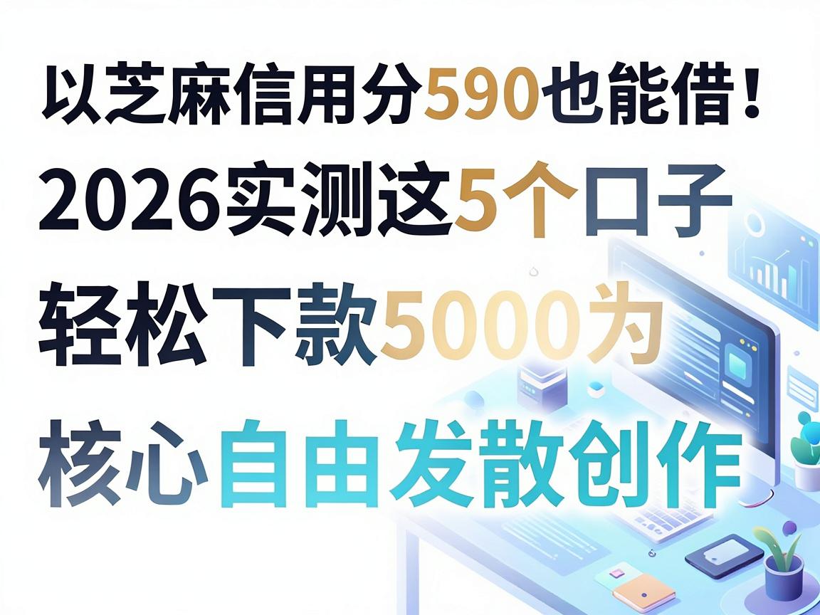 芝麻信用分590也能借！2026实测这5个口子，轻松下款5000