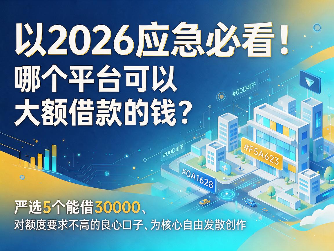 2026应急必看！哪个平台可以大额借款的钱？严选5个能借30000、对额度要求不高的良心口子