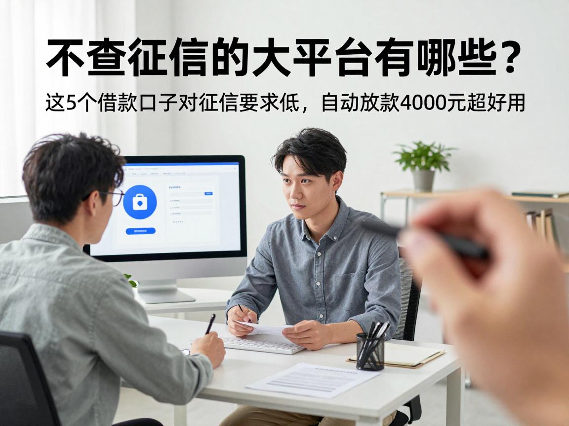 不查征信的大平台有哪些？这5个借款口子对征信要求低，自动放款4000元超好用
