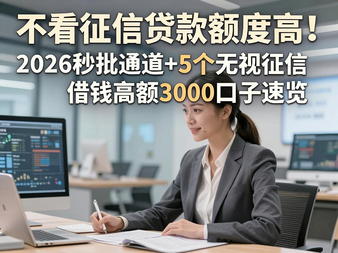 不看征信贷款额度高！2026秒批通道+5个无视征信借钱高额3000口子速览