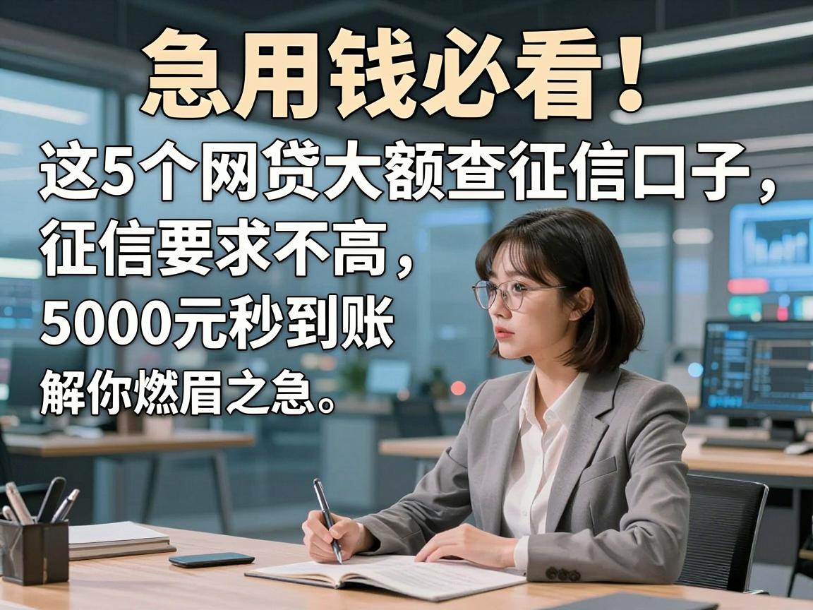 急用钱必看！这5个网贷大额查征信口子，征信要求不高，5000元秒到账解你燃眉之急