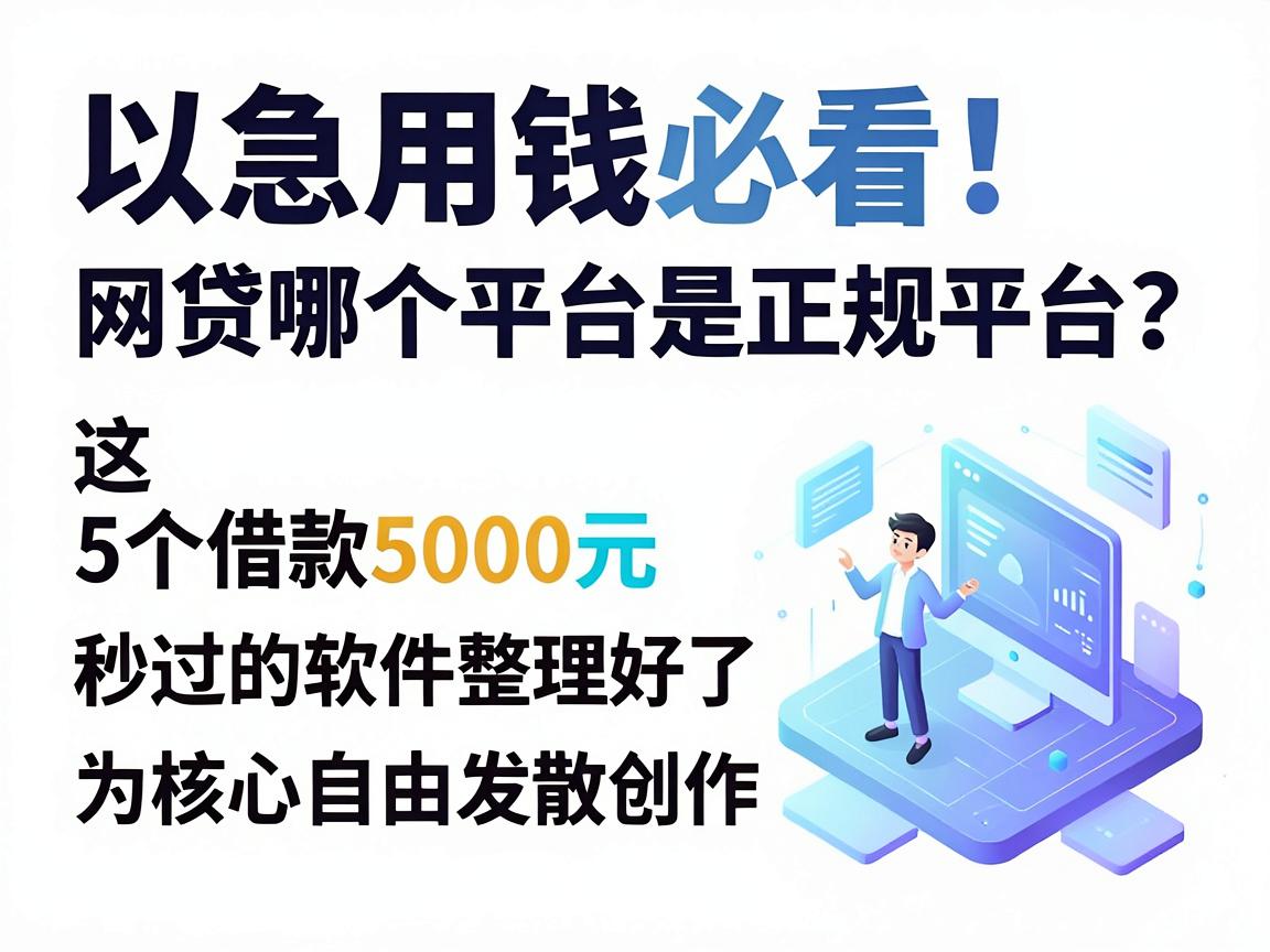 急用钱必看！网贷哪个平台是正规平台？这5个借款5000元秒过的软件整理好了