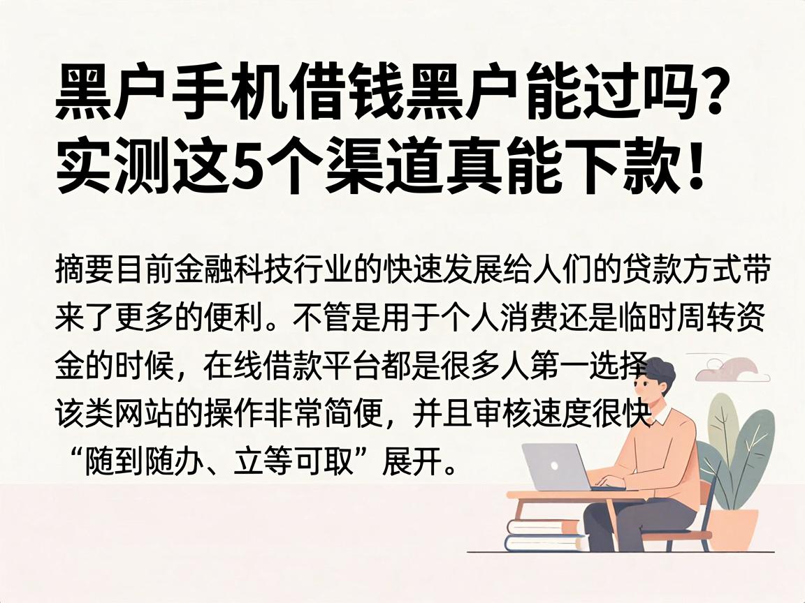 黑户手机借钱黑户能过吗？实测这5个渠道真能下款！