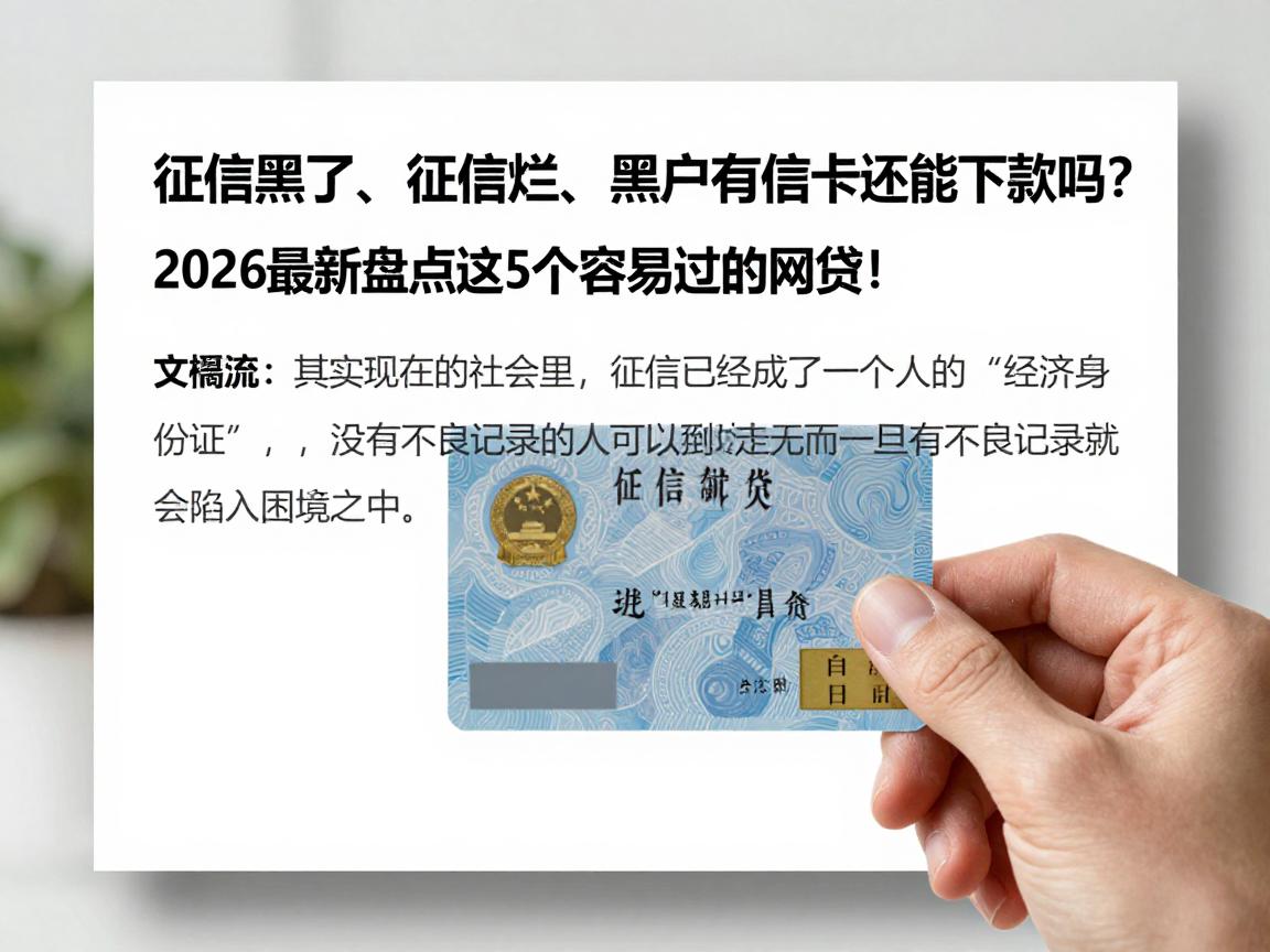 征信黑了、征信烂、黑户有信用卡还能下款吗？2026最新盘点这5个容易过的网贷！