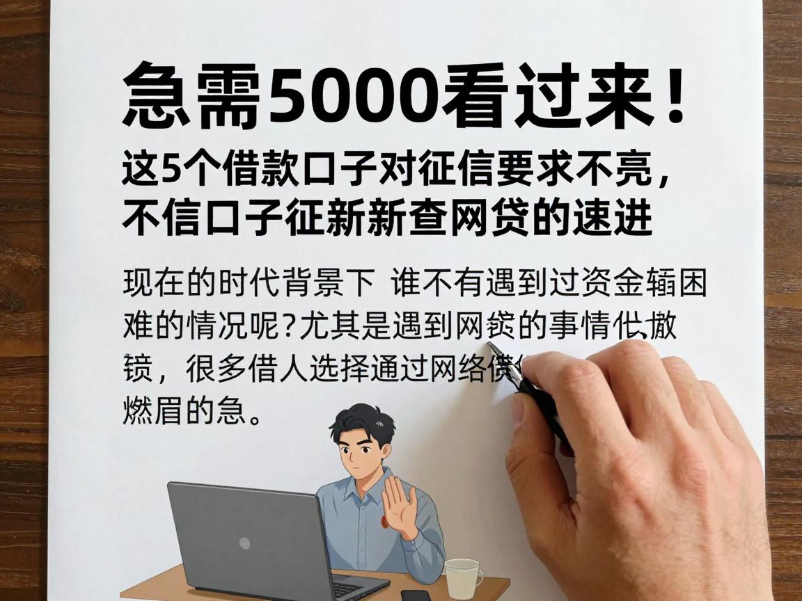 急需5000看过来！这5个借款口子对征信要求不高，不信口子征新查网贷的速进