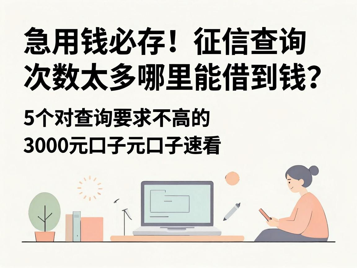 急用钱必存！征信查询次数太多哪里能借到钱？这5个对查询要求不高的3000元口子速看