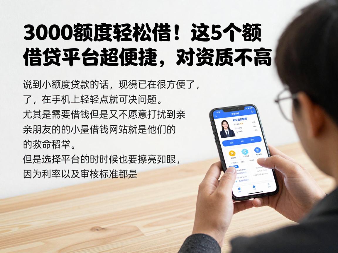 3000额度轻松借！这5个小额借贷平台超便捷，对资质要求不高