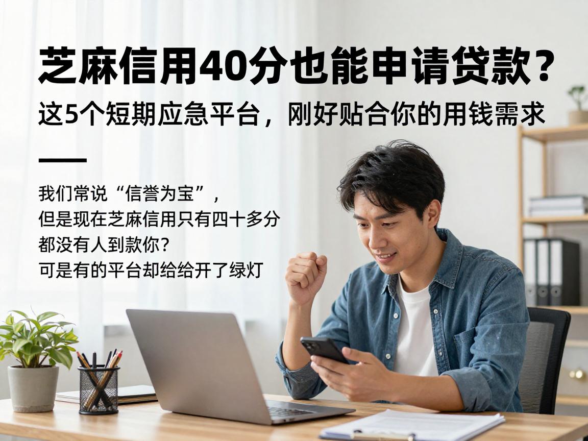 芝麻信用40分也能申请贷款？这5个短期应急平台，刚好贴合你的用钱需求