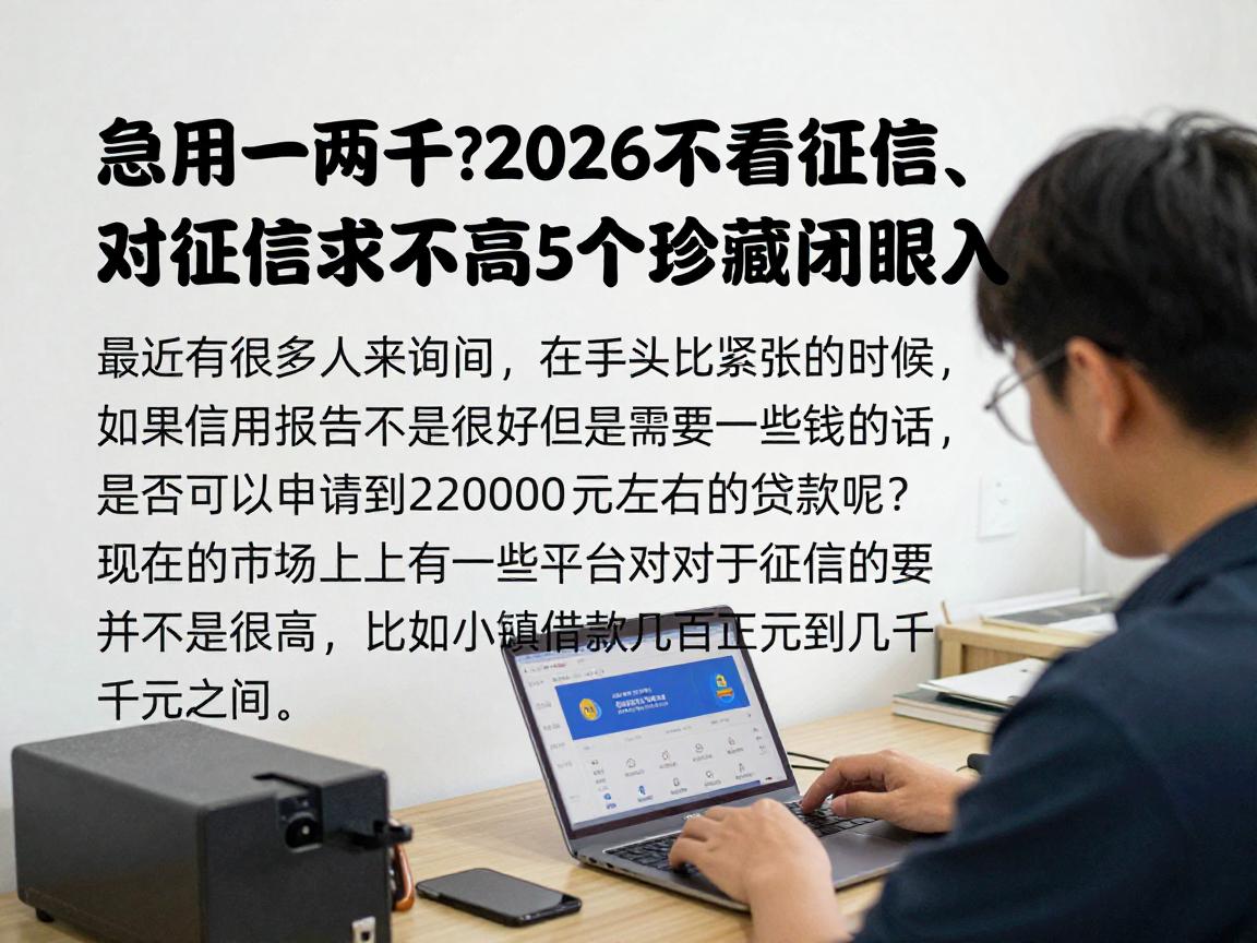 急用一两千？2026不看征信、对征信要求不高的5个珍藏软件闭眼入