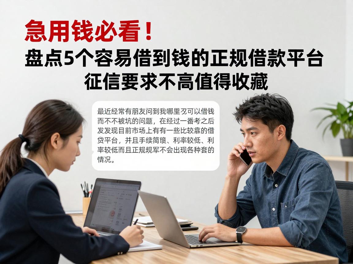 急用钱必看！盘点5个容易借到钱的正规借款平台，征信要求不高值得收藏