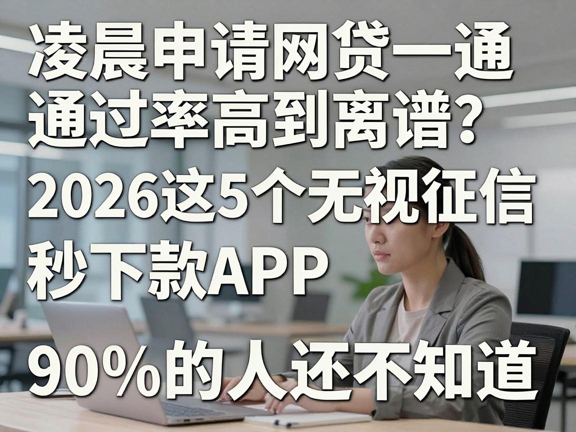 凌晨申请网贷通过率高到离谱？2026这5个无视征信秒下款APP，90%的人还不知道！