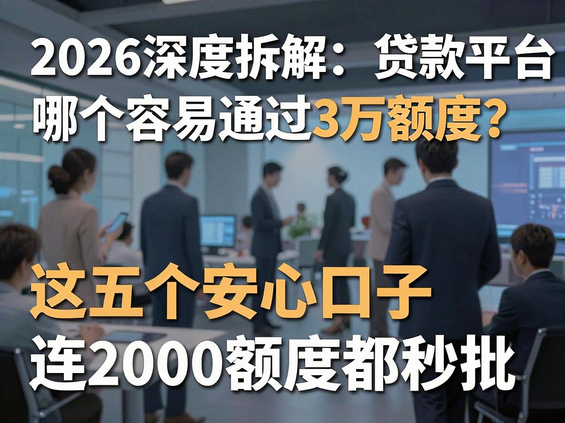 2026深度拆解：贷款平台哪个容易通过3万额度？这五个安心口子连2000额度都秒批！