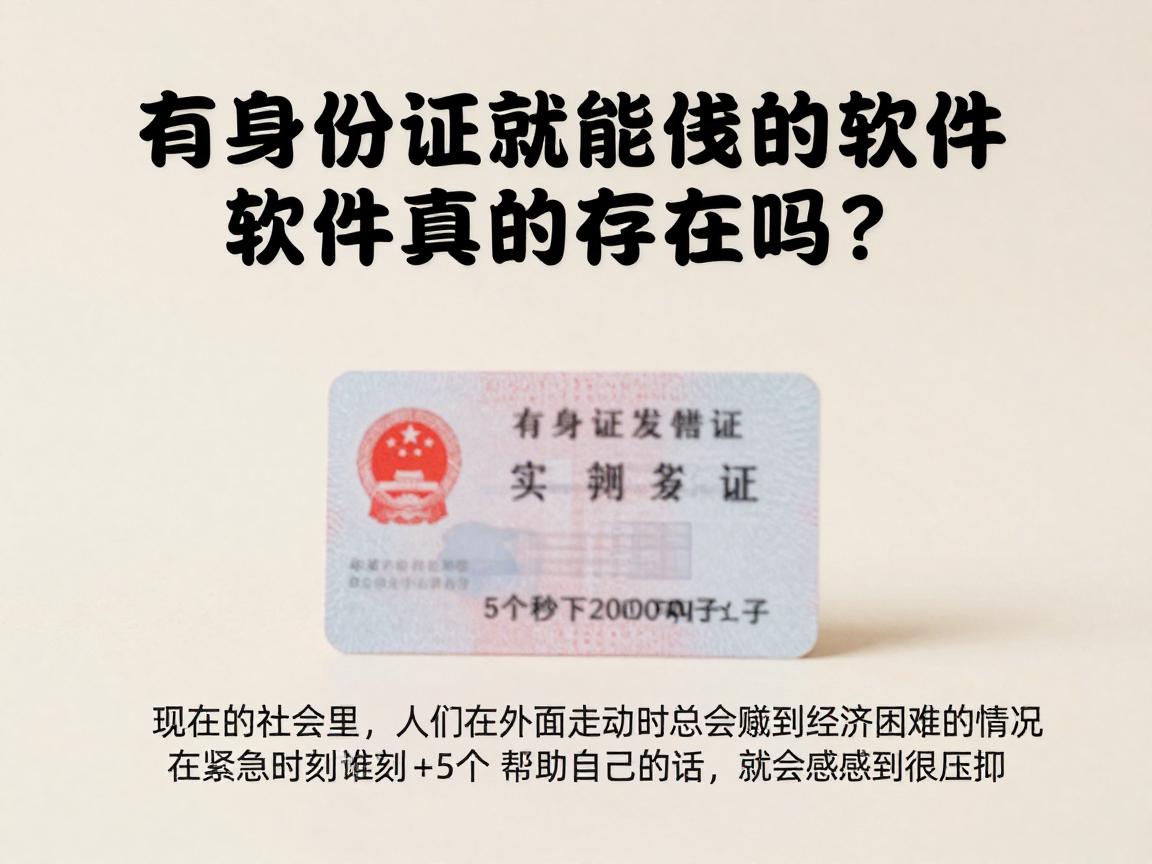 有身份证就能借钱的软件真的存在吗？2026必过攻略+5个秒下2000的口子汇总