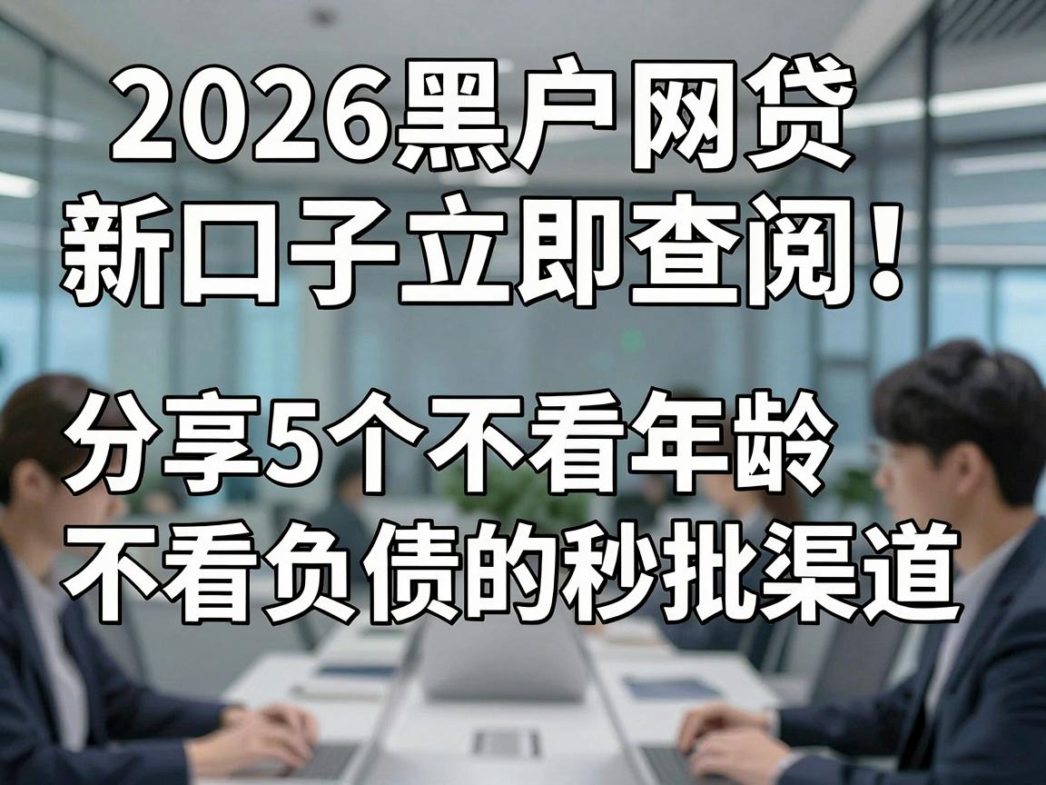 2026黑户网贷新口子立即查阅！分享5个不看年龄不看负债的秒批渠道