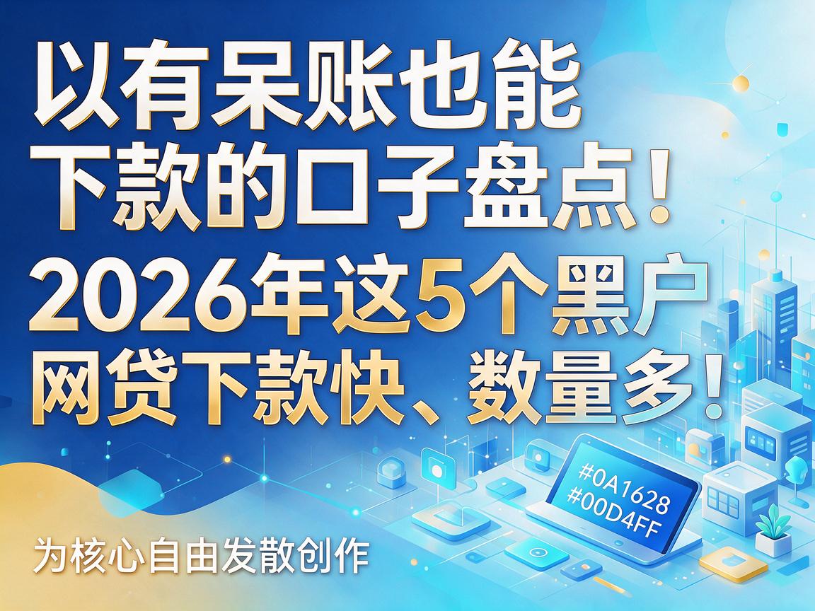 有呆账也能下款的口子盘点！2026年这5个黑户网贷下款快、数量多！